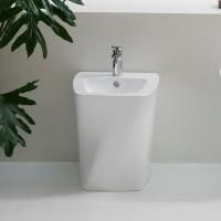 Azzurra Hera Биде напольное приставное 57х38х42 см, с 1 отв под смеситель, с крепежом, цвет белый