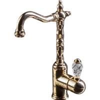 Смеситель для умывальника, высокий CRYSTAL, золото_Комплект