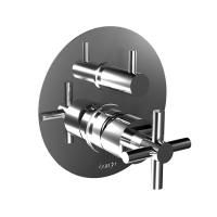 Bongio T Cross Встраиваемый смеситель на 2 выхода,с картриджем, цвет хром (со встроенной частью)