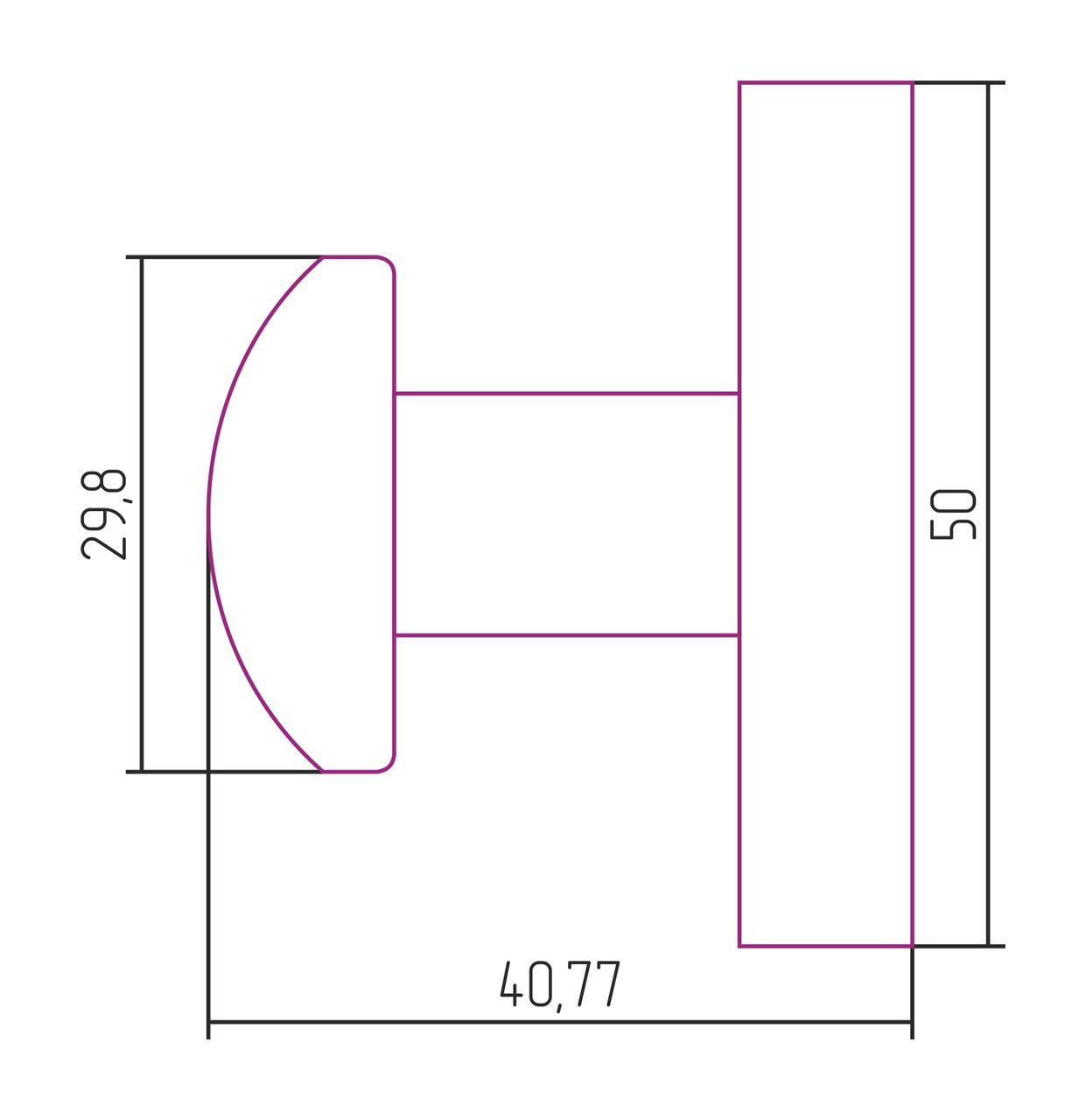 Вешалка СФЕРА настенная / L 50 (Белый (RAL-9003))