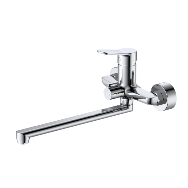 Смеситель для ванны с душем DQ Leipzig длинный излив хром (DA1763301)