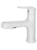 Смеситель для раковины с выдвижным изливом WONZON & WOGHAND, Белый матовый (WW-AE4151-MW)