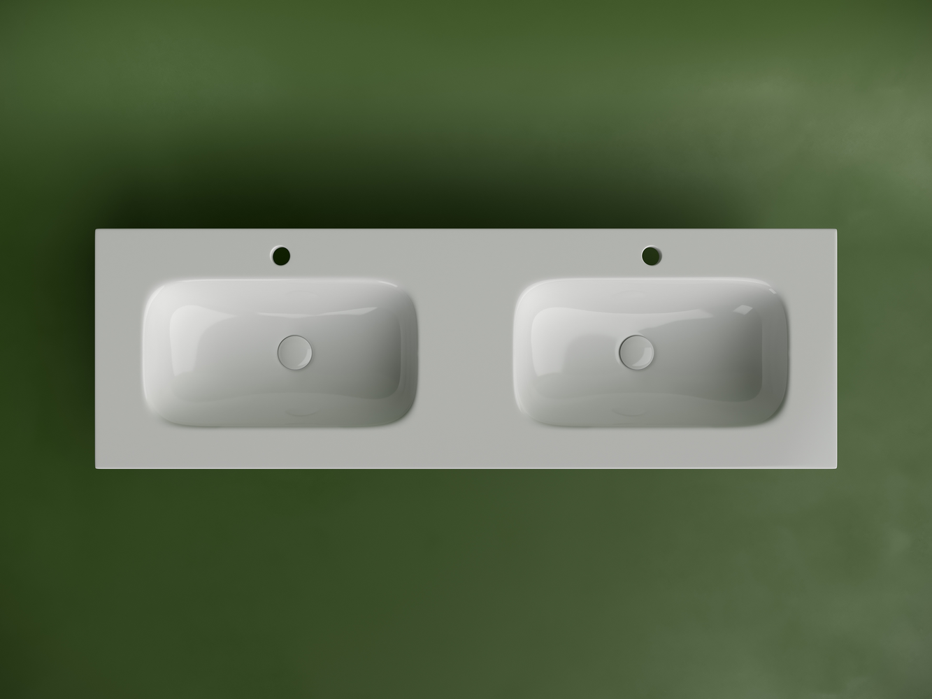 Раковина накладная мебельная Ceramicanova Грация (Grace) прямоугольная 1410x457x137 с двумя чашами и отверстиями под смеситель цвет белый CN7022, артикул CN7022