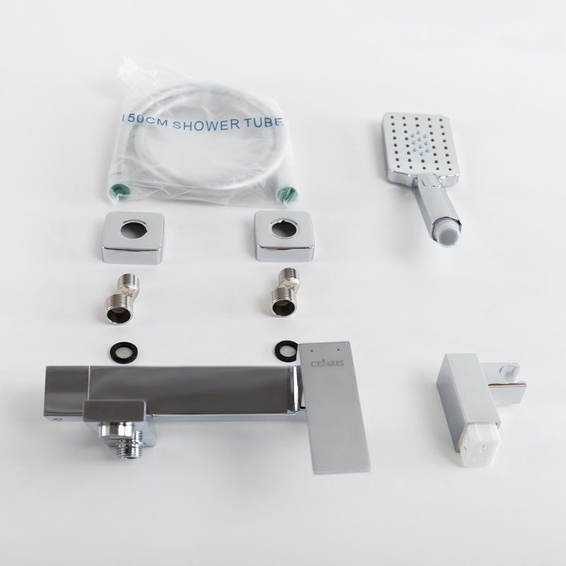 SLIDER-VD-GM Смеситель для ванны и душа однорычажный в комплекте с ручным душем, шлангом и держателем, оружейная сталь, артикул SLIDER-VD-GM