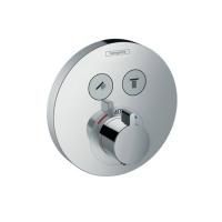 Смеситель для душа, Hansgrohe, ShowerSelect S, тип открывания воды-нажимной (кнопки), тип регулирования воды-термостатический картридж, монтаж-настенный встраиваемый, внутренняя часть-необходимо заказать, цвет-хром Смеситель для душа, Hansgrohe, ShowerSelect S, тип открывания воды-нажимной (кнопки), тип регулирования воды-термостатический картридж, монтаж-настенный встраиваемый, внутренняя часть-необходимо заказать, цвет-хром