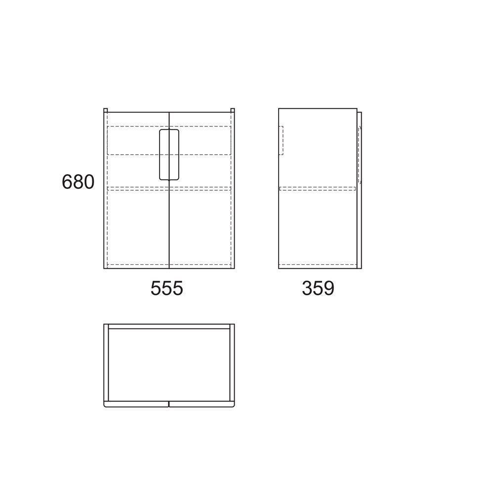 Тумба RUNN 60 с 2 дверками, белая NEW