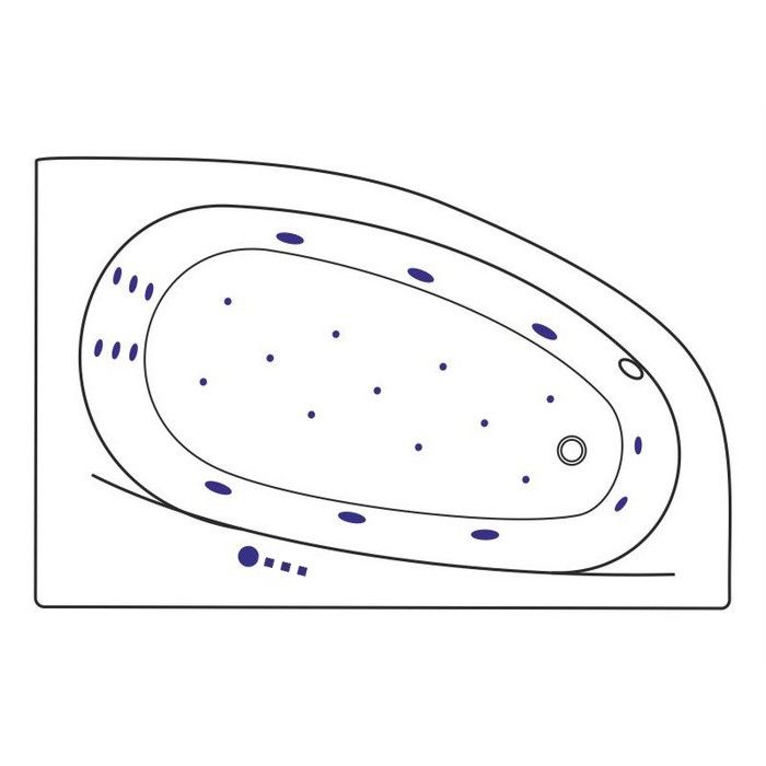 Ванна EXCELLENT Kameleon 170x110 (правая) "ULTRA" (золото)