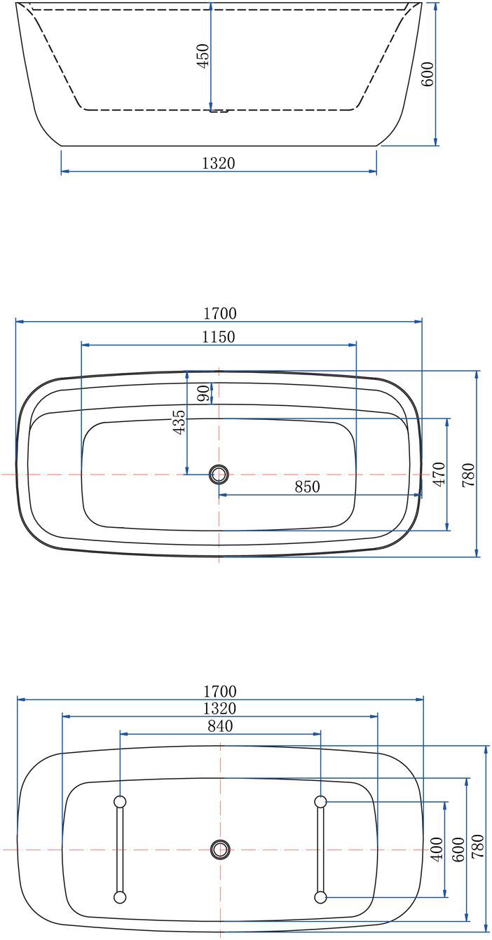 Акриловая ванна Aquanet Family Fine 170x78 95778-MW-MB Акриловая ванна Aquanet Family Fine 170x78 95778-MW-MB