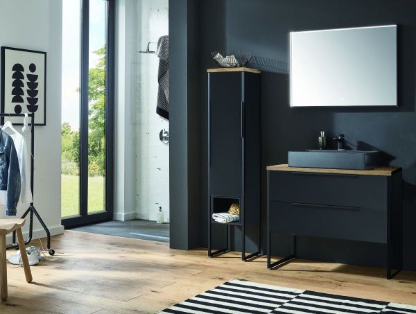 Комплект мебели Puris Aspekt, 900 мм, цвет серый космос матовый