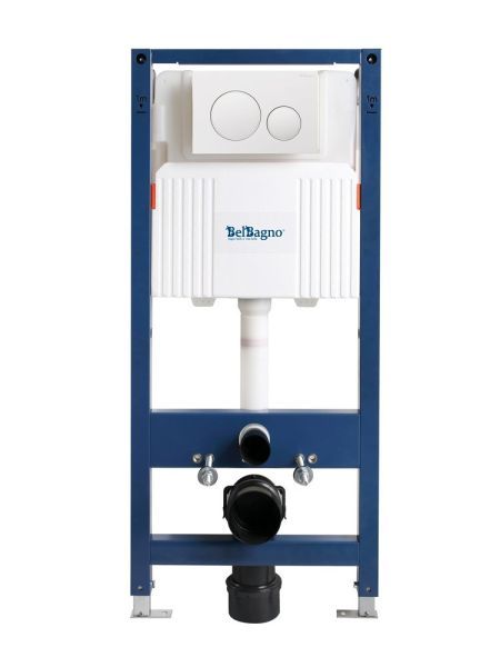 Инсталляция BELBAGNO для подвесного унитаза в комплекте с кнопкой смыва BB-101-M-BC