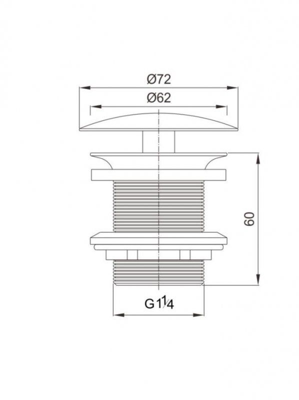 CZR-А81-01 Выпуск для раковины с фиксированной декоративной крышкой, хром, артикул CZR-А81-01