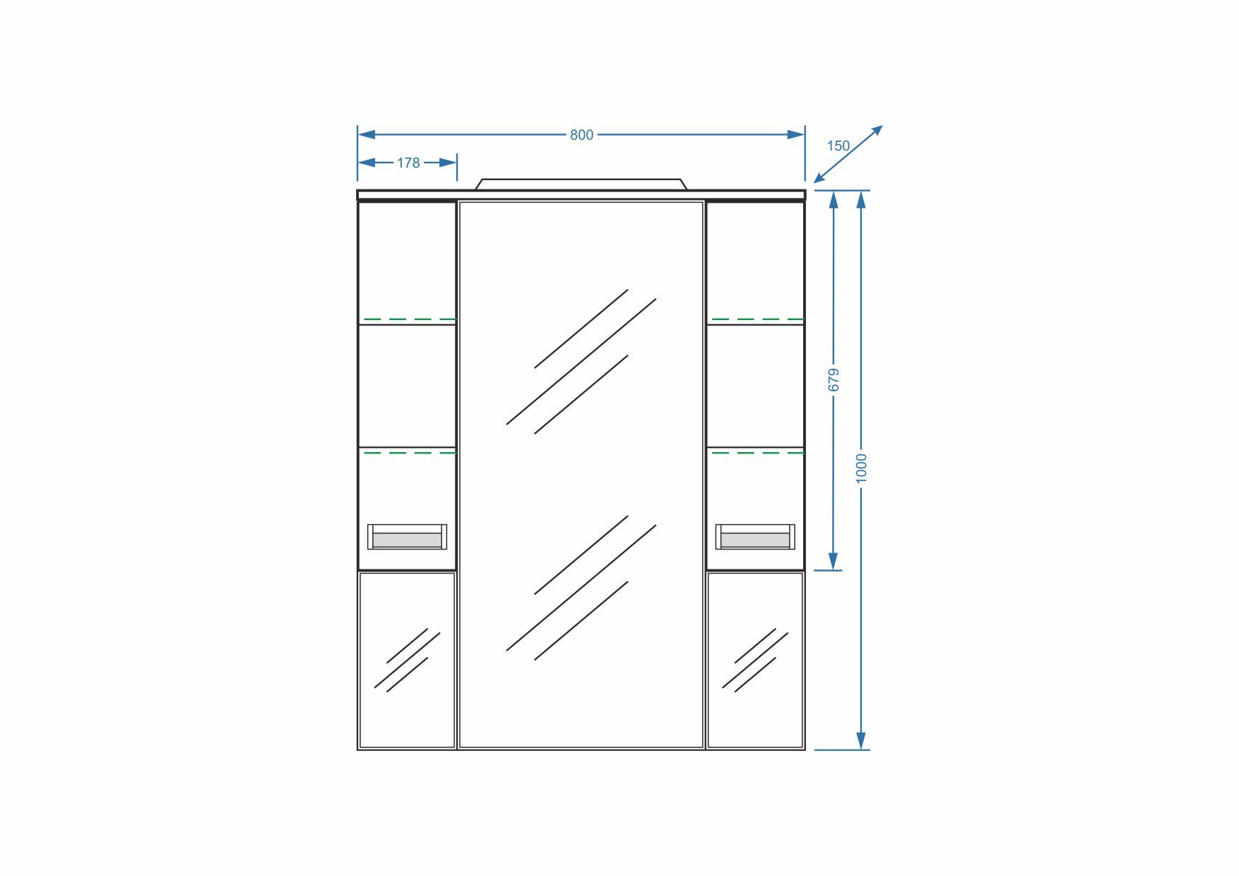 Зеркало-шкаф "Фиора 80/С"