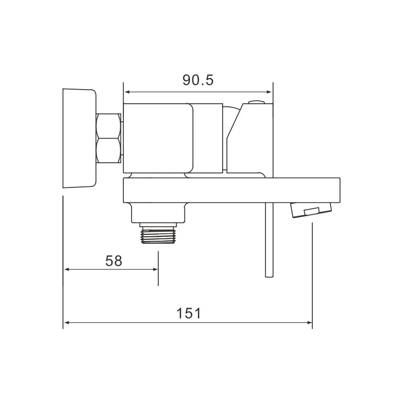 Смеситель для ванны Rose R2802H, черный