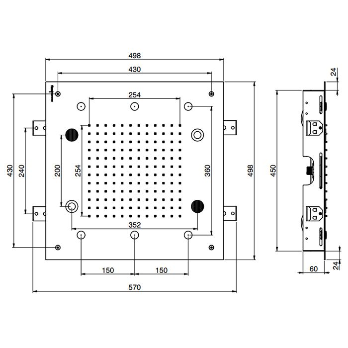 FIMA|Carlo Frattini Wellness Верхний душ Harmonia 500x500 мм., встраиваемый, 2 режима: дождь, 6 форсунок; Bluetooth, хромотерапия LED, цвет хром