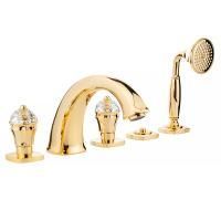 KORONA См-ль на борт ванны на 5 отв., ручки Crystal, золото