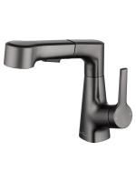 Смеситель для раковины с выдвижным изливом WONZON & WOGHAND, Темный графит (WW-121B108-BGG)