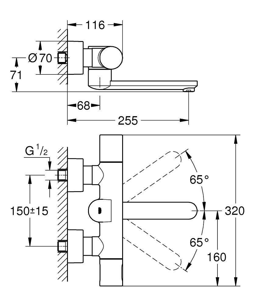 Термостатический инфракрасный смеситель для раковины GROHE Eurosmart CE, хром (36333000) Термостатический инфракрасный смеситель для раковины GROHE Eurosmart CE, хром (36333000)