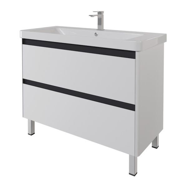 Тумба с раковиной подвесная/напольная Dreja Luxury Plus 105 см, белый