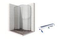 Душевой уголок Ambassador Queen 11011103L-ST1, полукруглый, линейный трап, 120х80