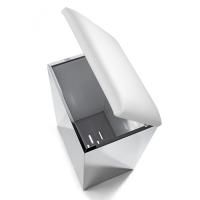 Decor Walther Case HK2 Корзина для белья 42x32x66cм, цвет: сталь полированная / белая кожа Decor Walther Case HK2 Корзина для белья 42x32x66cм, цвет: сталь полированная / белая кожа