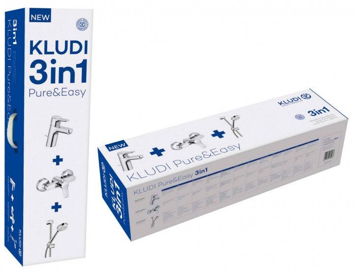 Комплект смесителей Kludi Pure&Easy 378450565 Хром Комплект смесителей Kludi Pure&Easy 378450565 Хром
