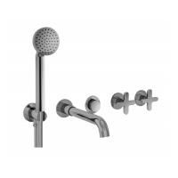 Fantini Icona Classic Смеситель для душа, встроенный, на 2 источника, излив 200мм, с ручн.душем, (наружняя часть), цвет: хром