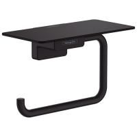 Бумагодержатель, Hansgrohe, AddStoris, без крышки, ширина, мм-150, глубина, мм-80, высота, мм-87, тип установки-настенный, крепления в комплекте, с полкой, цвет-черный матовый Бумагодержатель, Hansgrohe, AddStoris, без крышки, ширина, мм-150, глубина, мм-80, высота, мм-87, тип установки-настенный, крепления в комплекте, с полкой, цвет-черный матовый