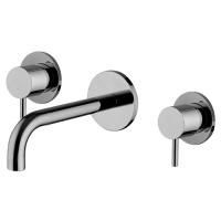 FIMA|Carlo Frattini SPILLO UP Смеситель для раковины встраиваемый, двухвентильный, излив 200 мм, с дон клап, внешн часть, цвет  хром