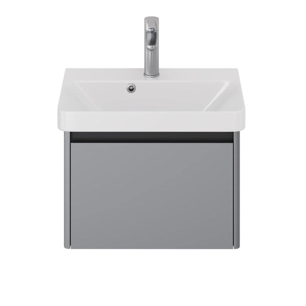 Тумба с раковиной подвесная Dreja Luxury 55 см, серый базальт, артикул 99-2011-com