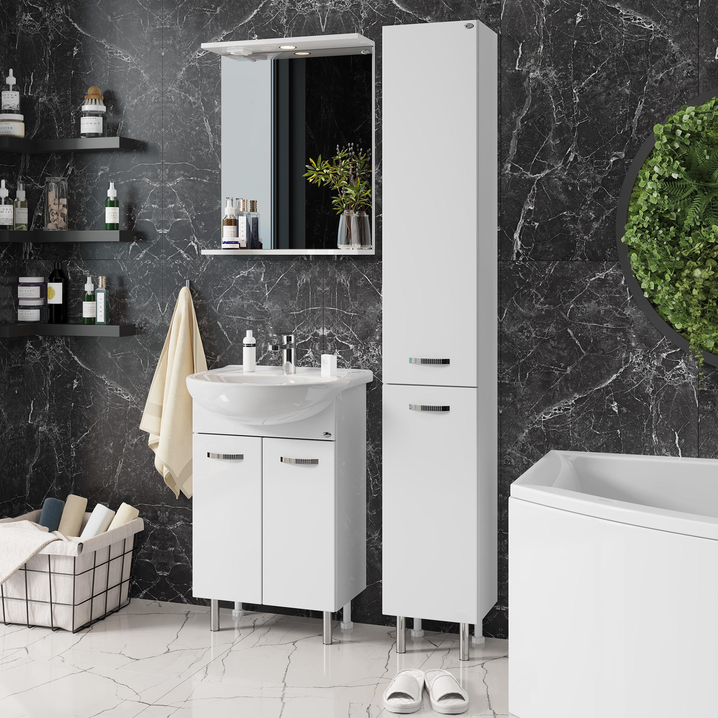 Зеркало Onika Коралл 55 белое, с подсветкой