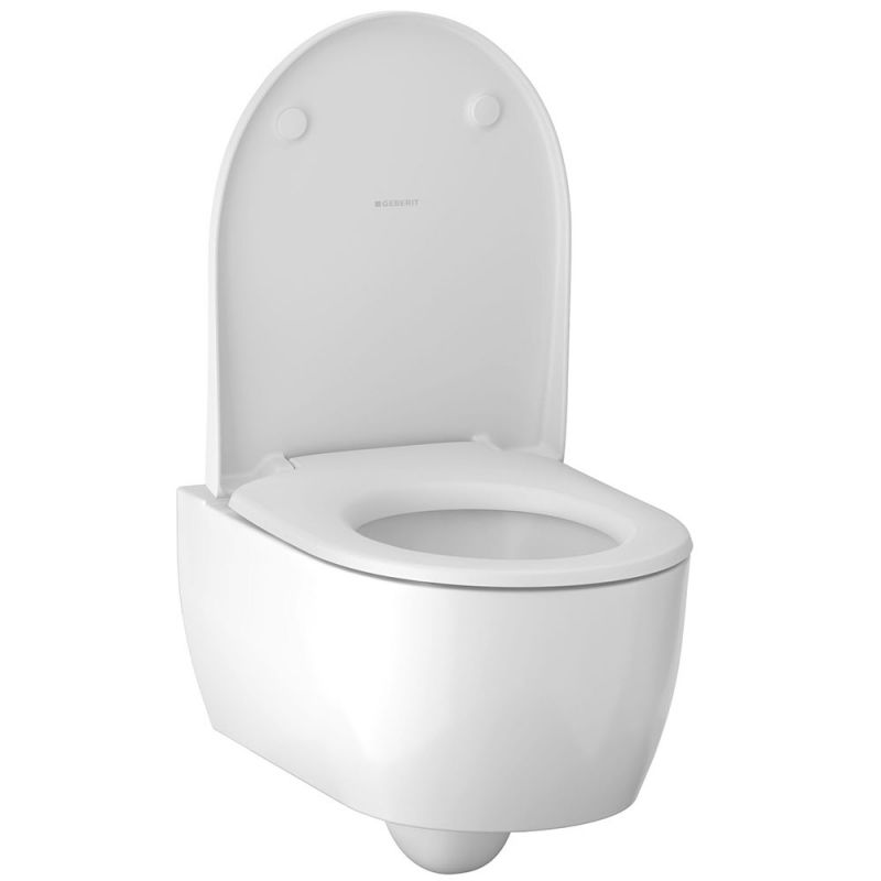 Комплект унитаза с инсталляцией Geberit iCon T54 Rimfree 500.300.01.I с сиденьем Микролифт и Белой клавишей смыва Комплект унитаза с инсталляцией Geberit iCon T54 Rimfree 500.300.01.I с сиденьем Микролифт и Белой клавишей смыва