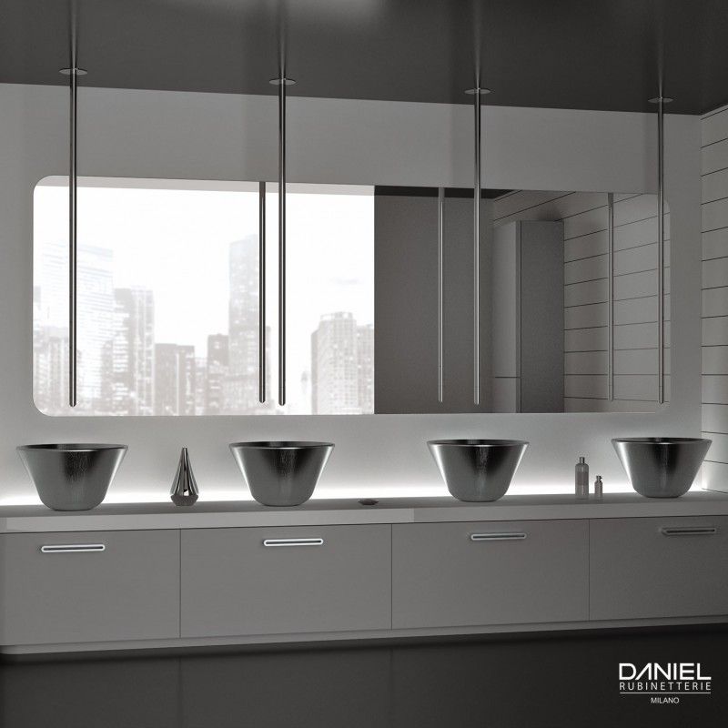 Daniel Suvi, потолочный смеситель для раковины, длина 166 см, со встроенным в носик смесителем и регулятором расхода, цвет хром