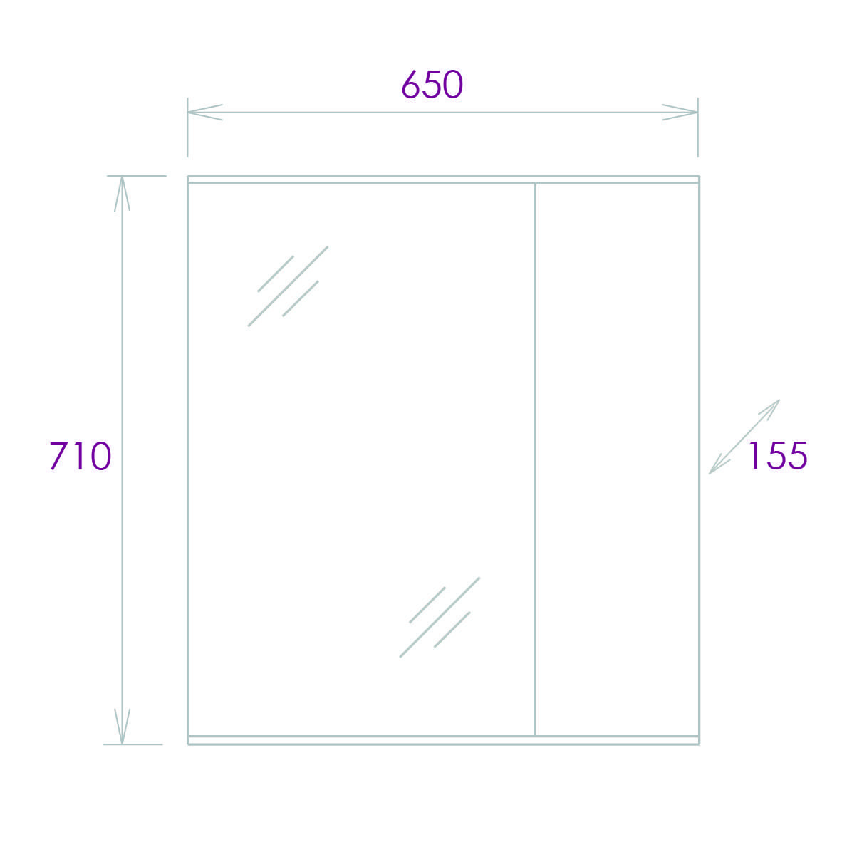 Шкаф-зеркало Onika Марбл 65 мрамор/камень бетонный, универсальный