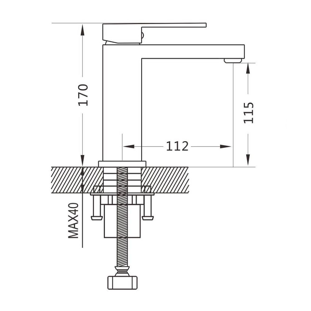 Смеситель для раковины Maretti Umbria Black UMB32RF51, черный, артикул UMB32RF51