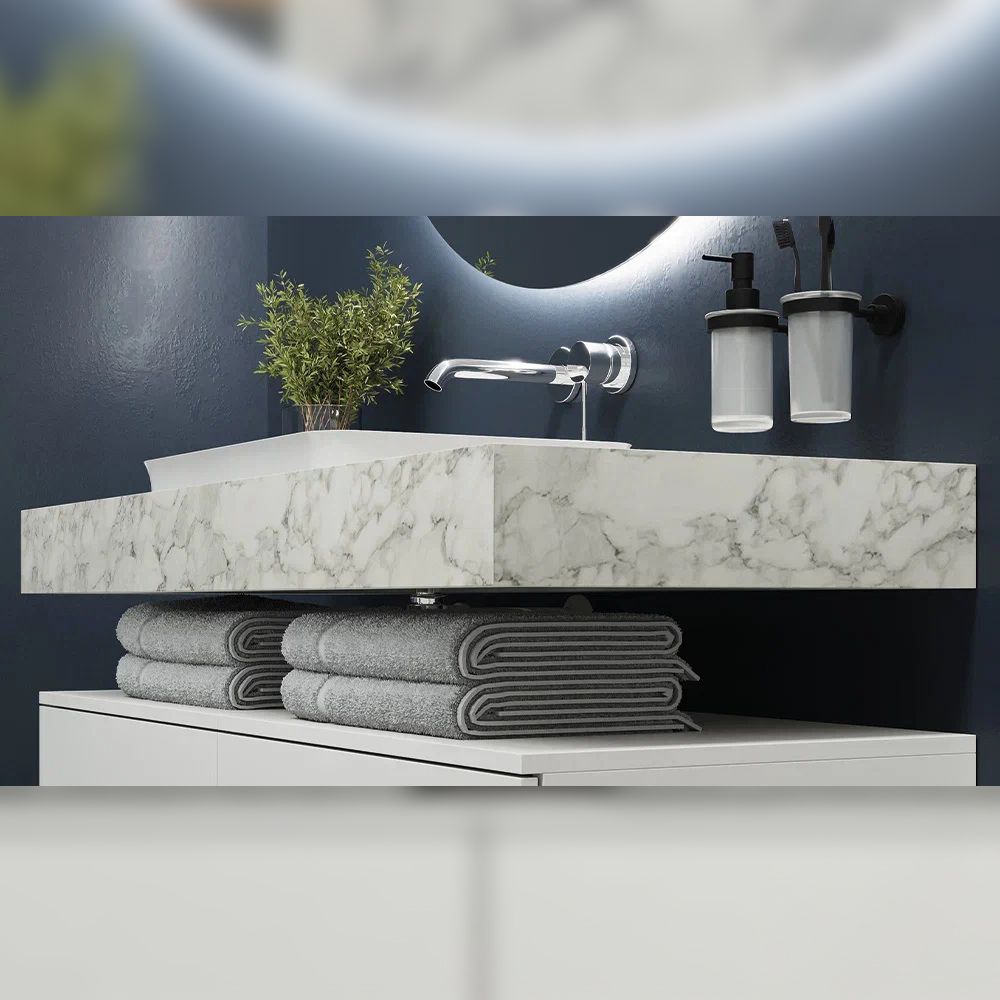 Столешница Velvex Unit 120, белый мрамор