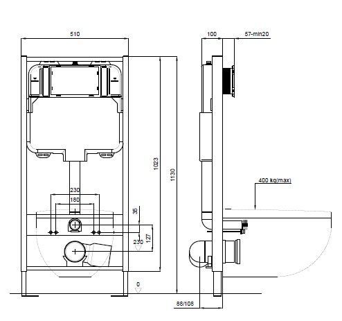 Инсталляция для подвесного унитаза Aquatek Standart 51 INS-0000001, 130*510*100 мм Инсталляция для подвесного унитаза Aquatek Standart 51 INS-0000001, 130*510*100 мм