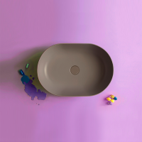 GLOBO T-Edge Раковина-чаша на столешницу 54х36 см, без отв под смеситель, цвет Castagno