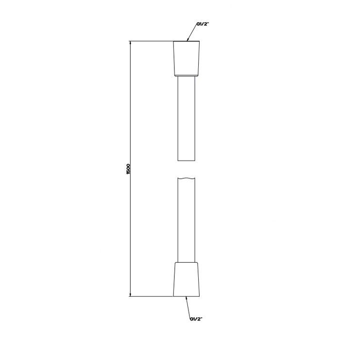 GESSI 316 Шланг Darkflex, для ванны с коническим соединением на 1/2", длина 150 см, цвет: steel brushed