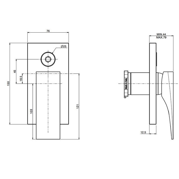 Fima Carlo Frattini Zeta Смеситель для душа, встраиваемый, с переключателем на 2 выхода, цвет: чёрный матовый Fima Carlo Frattini Zeta Смеситель для душа, встраиваемый, с переключателем на 2 выхода, цвет: чёрный матовый