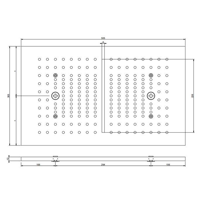 GESSI Накладная панель 300х500 мм., для душевой системы встраиваемой в потолок, цвет Steel Brushed