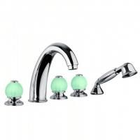 Bongio Rivoli Смеситель для ванны на 5 отв.с ручной лейкой , цвет хром/Emerald 07