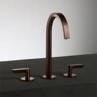 Fantini Icona Deco Смеситель для раковины, 3 отв., с нажимн. донным клапаном, излив 160мм, цвет: матовая медь Fantini Icona Deco Смеситель для раковины, 3 отв., с нажимн. донным клапаном, излив 160мм, цвет: матовая медь
