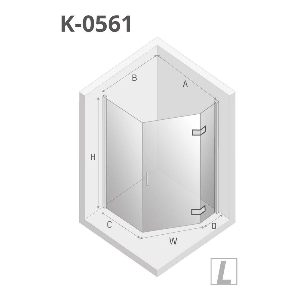 Душевое ограждение NEW TRENDY NEW AZURA L (R) 100x80x195 K-0561 (хром)