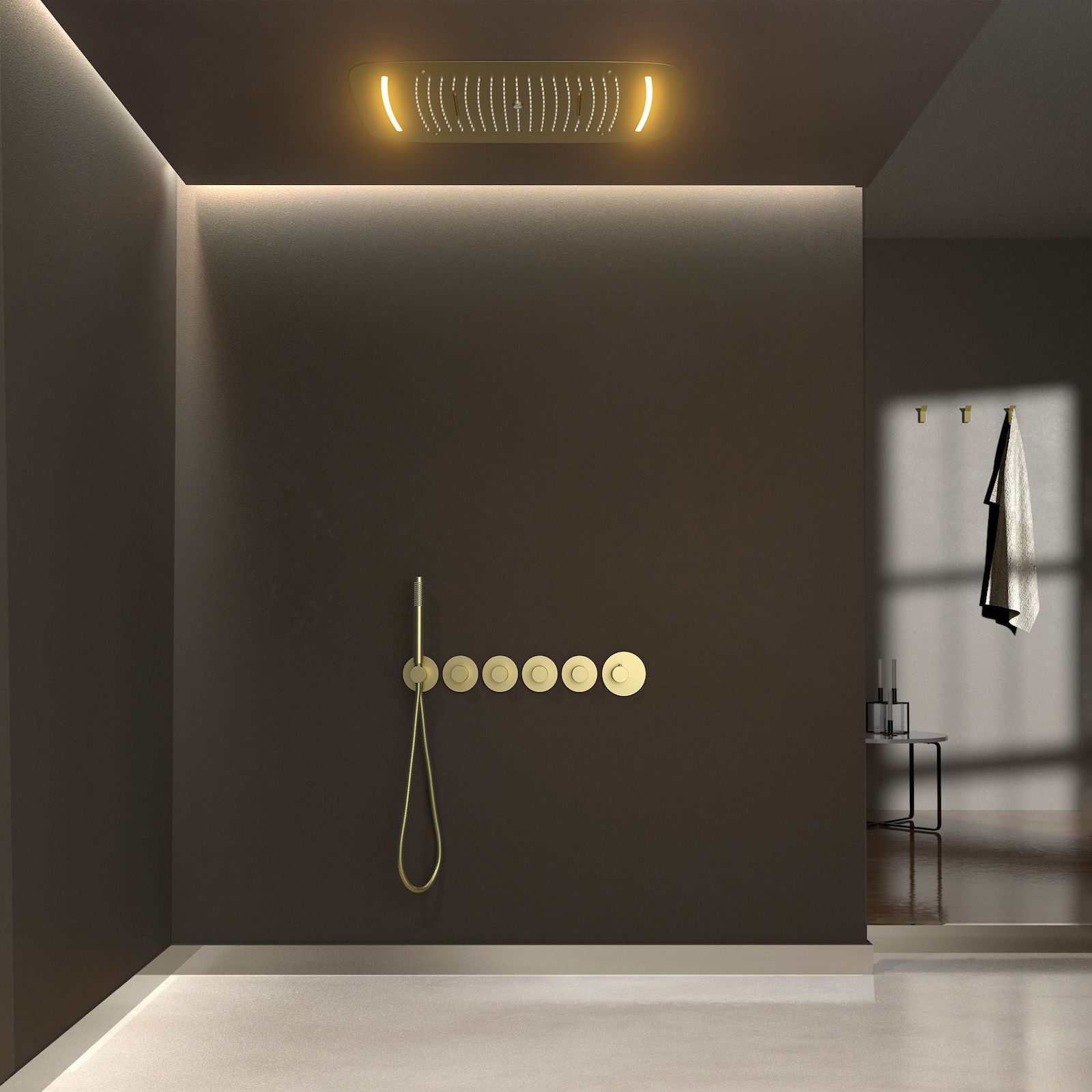 Душевая система встроенная с термостатом Timo Saona SX-2319/17SM золото матовое, артикул SX-2319/17SM