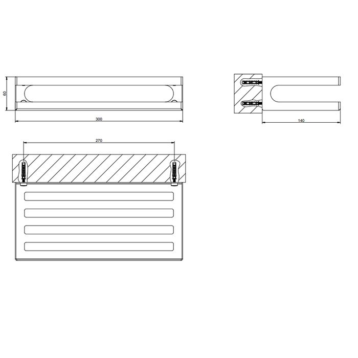 GESSI Rilievo Полка 30 см., цвет: nero XL GESSI Rilievo Полка 30 см., цвет: nero XL