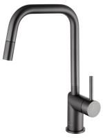 Смеситель для кухни с выдвижным изливом WONZON & WOGHAND, Темный графит (WW-6018-BGG)