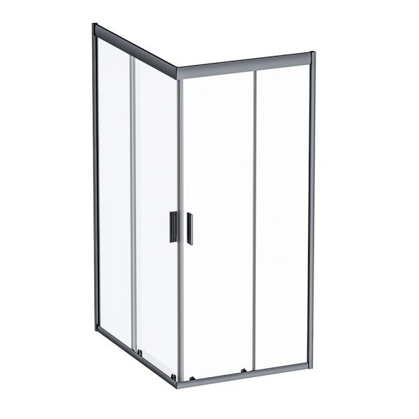 W90G-404-120290-BT Gem Twin Slide 120x90. Душевое ограждение,120x90, профиль черный мат., стекло про