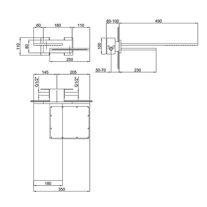 Fantini Venezia Двойной верхний душ, латунь, настенный, цвет: Nickel PVD