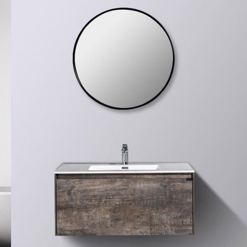 Комплект мебели для ванной Black&White Universe U905.1000 подвесной Пепельный