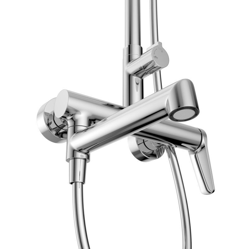 UNIQUE Душевая стойка со смесителем и изливом, хром UNIQUE-VSCM-CRM, артикул UNIQUE-VSCM-CRM